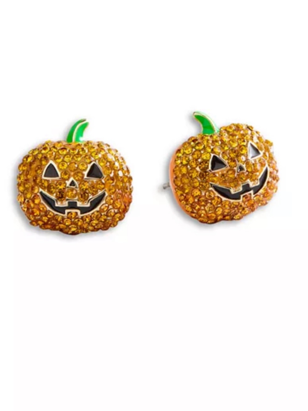 Brand New Baublebar Halloween Pavé Jack O Lantern Stud Earrings